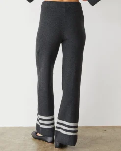 MONROW Plush Stripe Straight Leg Sweat FADEDBLACK Store